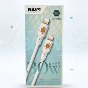KDM Type-C To Lightning Silicon Data Cable 30W