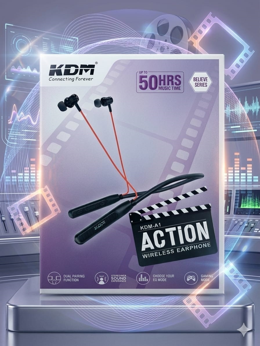 KDM Wireless Neckband Up To 50Hrs Music Time