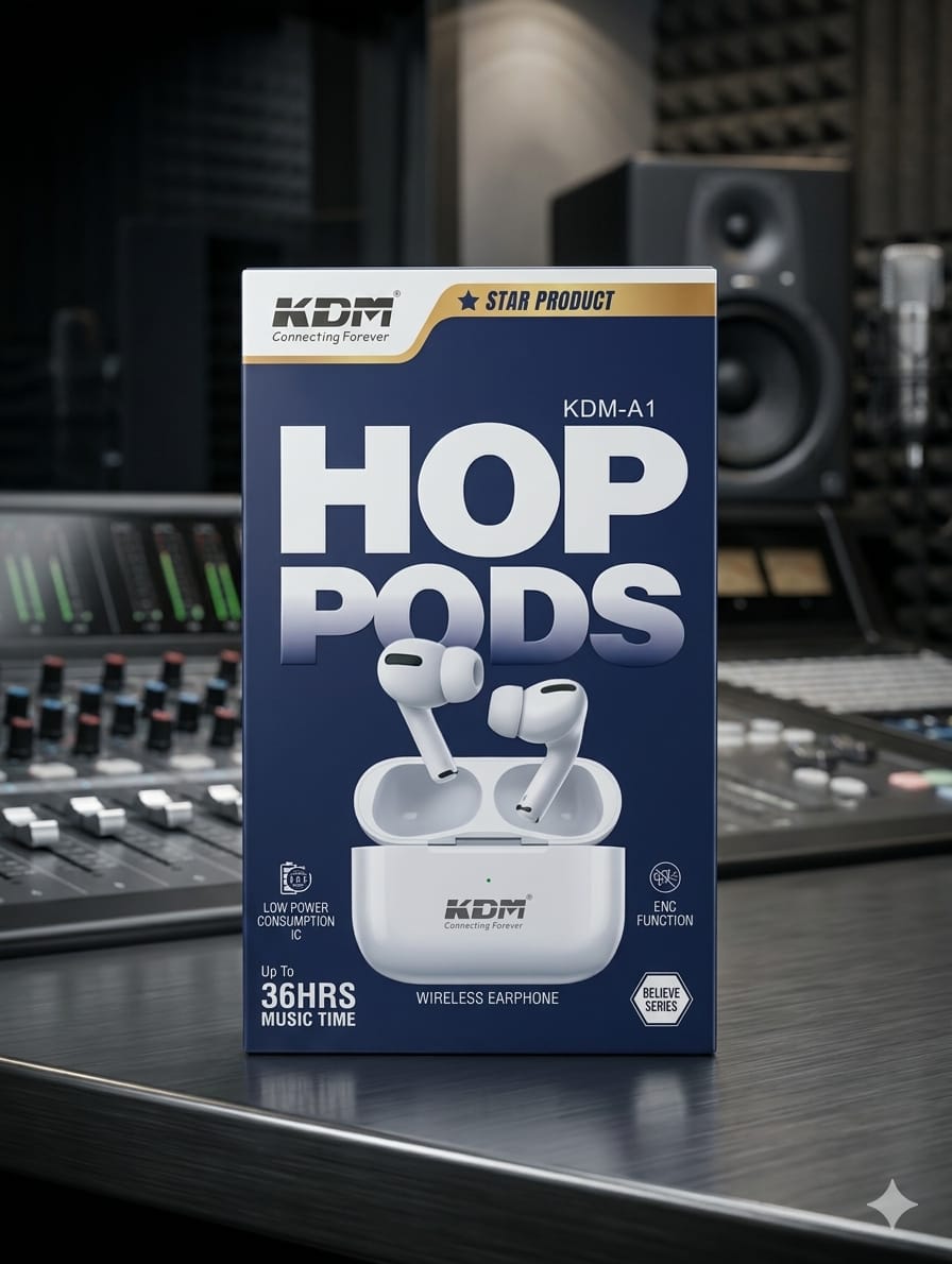 KDM HOP PODS Wireless Earbuds Up To 36Hrs Music Time