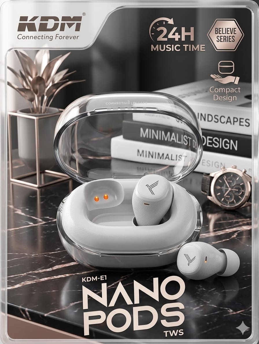 KDM NANOPODS TWS Up to 24Hrs Music Time
