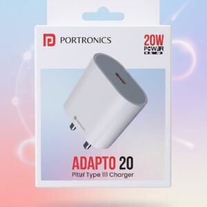 PORTONICS ADAPTO 20 20W Fast Charger Dual Port Adapter