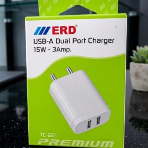 ERD USB-A Dual Port Charger 15W-3Amp