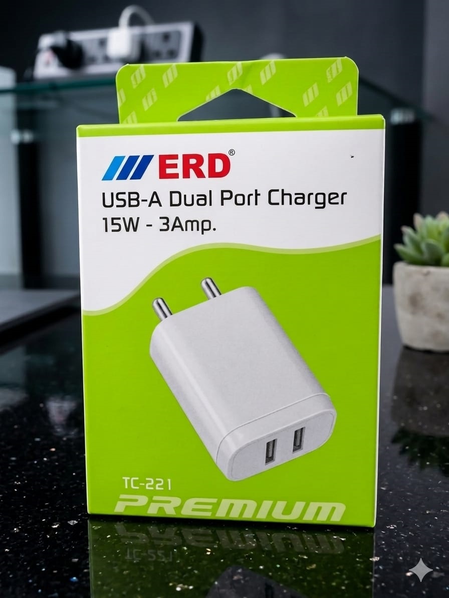 ERD USB-A Dual Port Charger 15W-3Amp