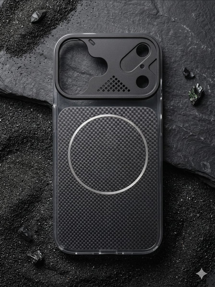 IPHONE 16, Premium Carbon Fiber Texture Phone Case & Magsafe Support