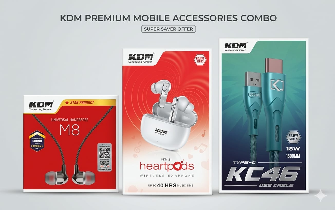 KDM 3-In-1 Ultimate Audio & Charging Combo Pack