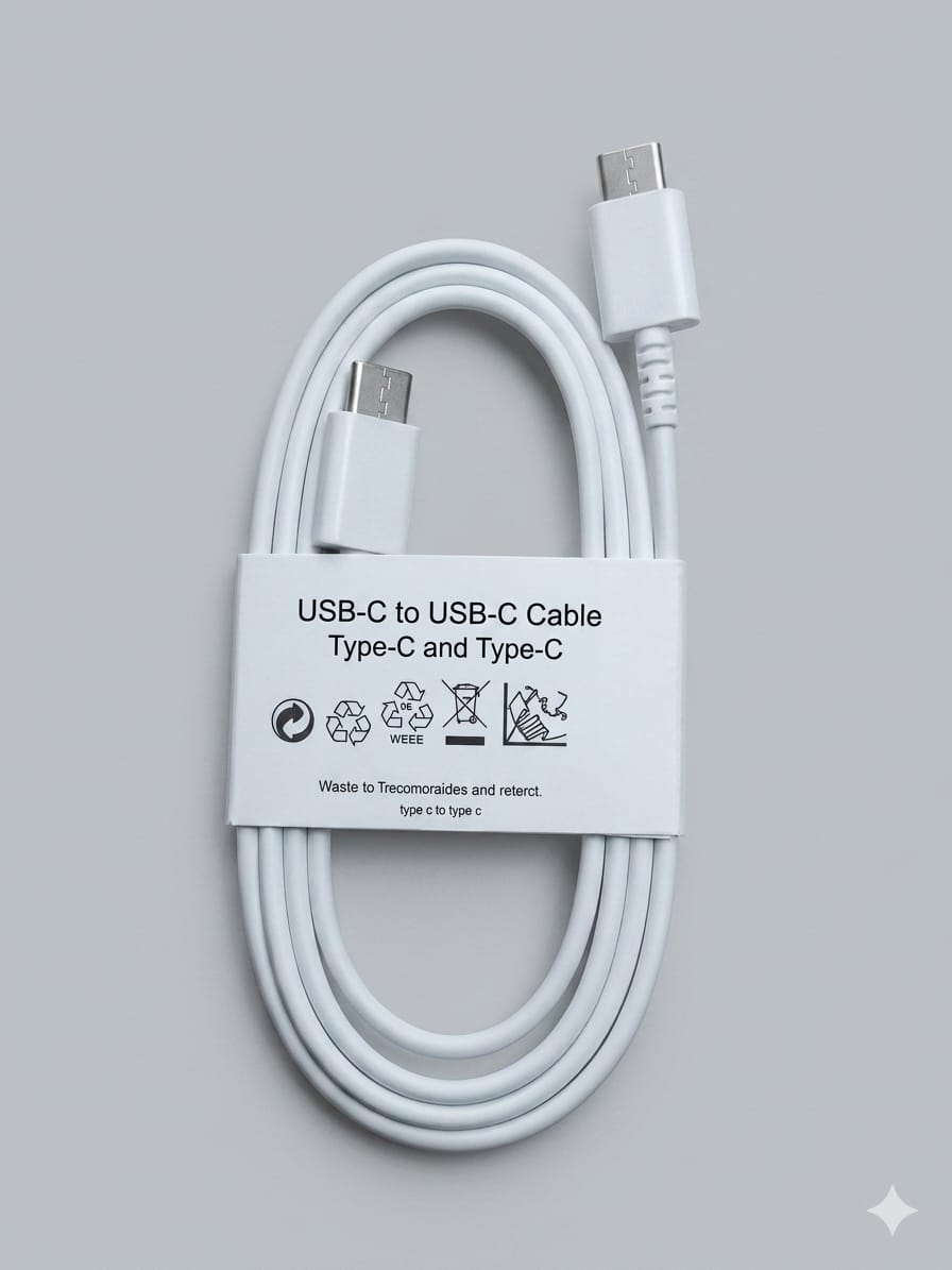 SAMSUNG Original USB-C To USB-C Super-Fast Charging (White)