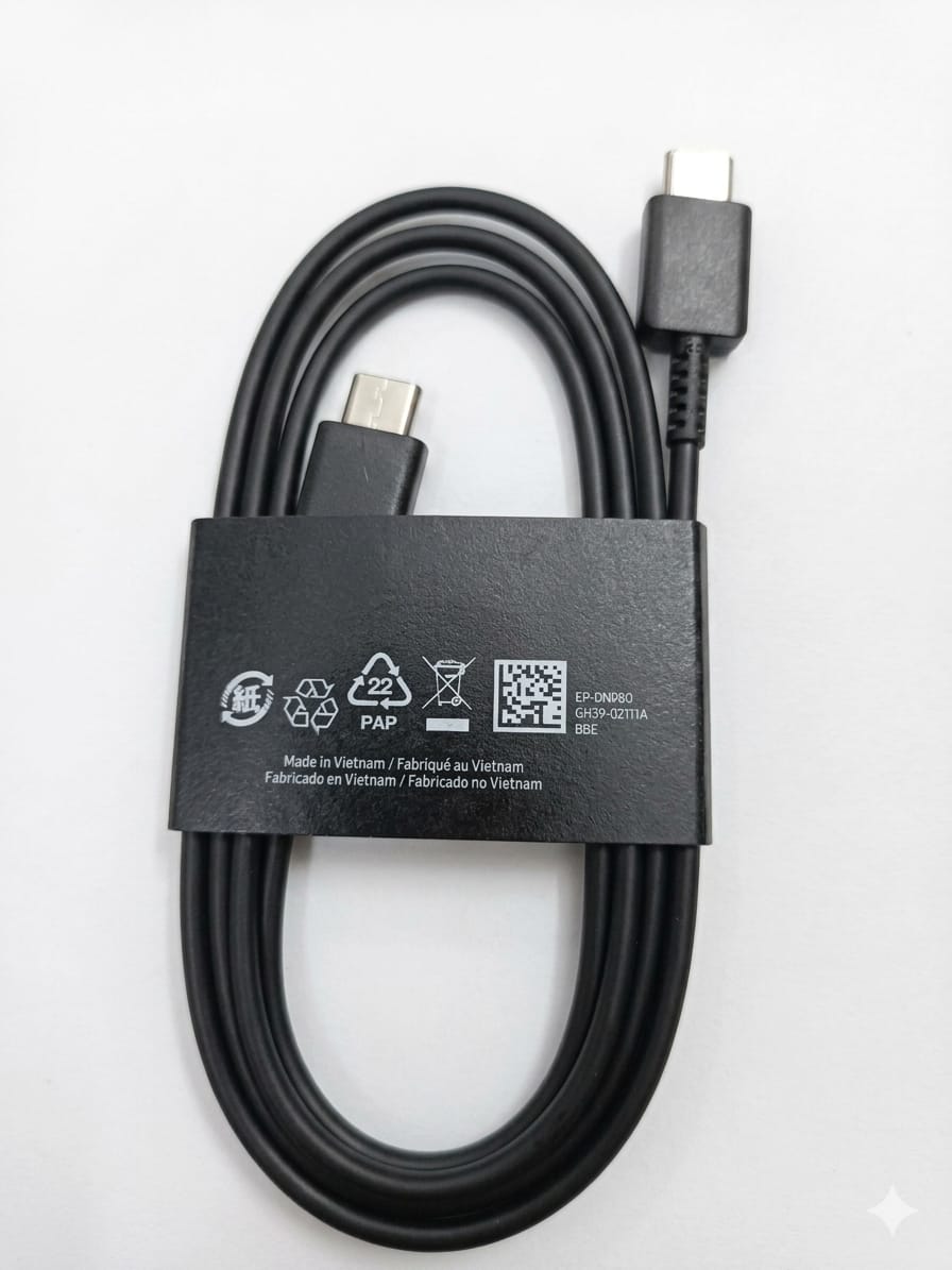 SAMSUNG Original USB-C To USB-C Super-Fast Charging Cable (Black)