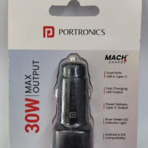 PORTRONICS CAR POWER 30 Dual OutPut Fast Car Charger With USB & Type-C PD