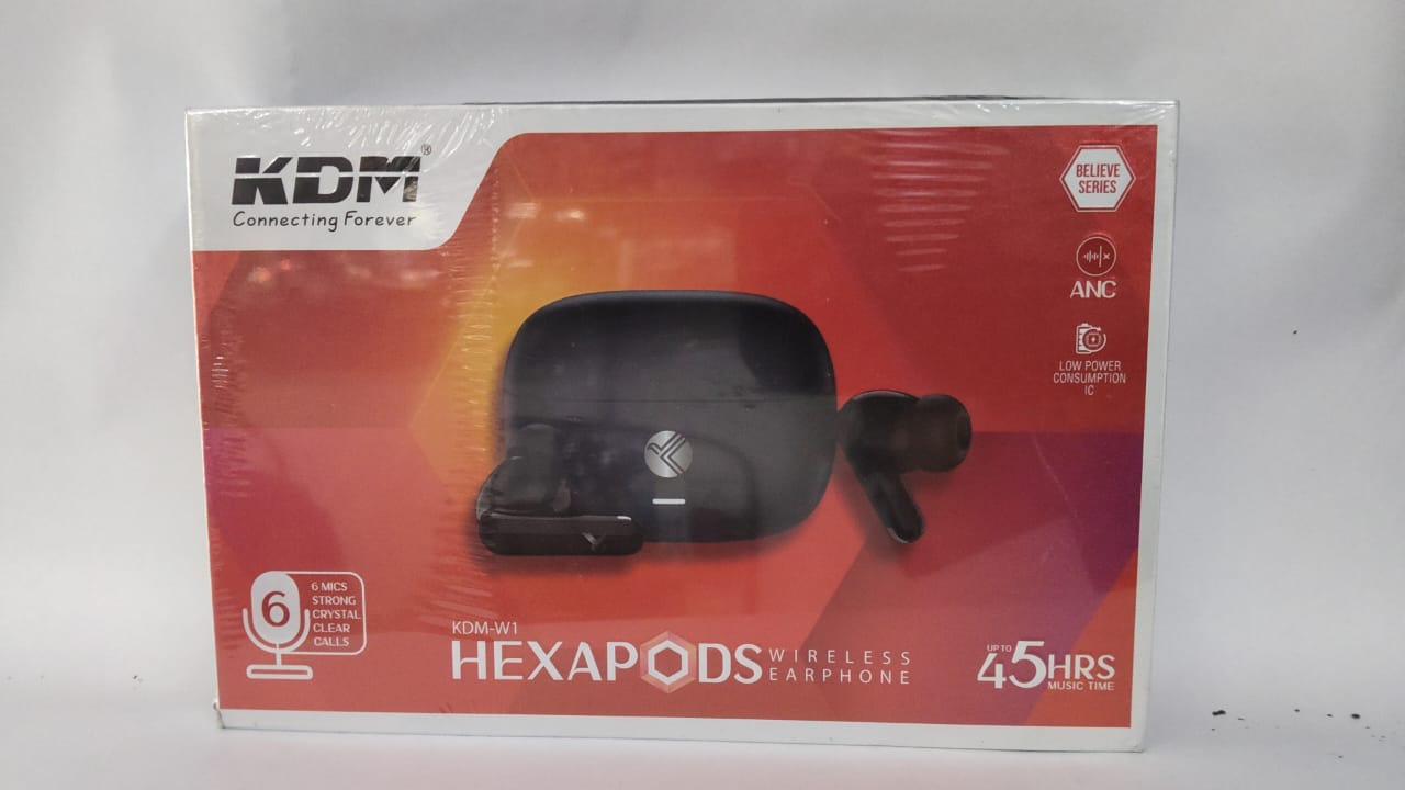 KDM-W1 HEXAPODS TWS EarBuds 45Hrs Playtime & Deep Bass Bluetooth Earbudss