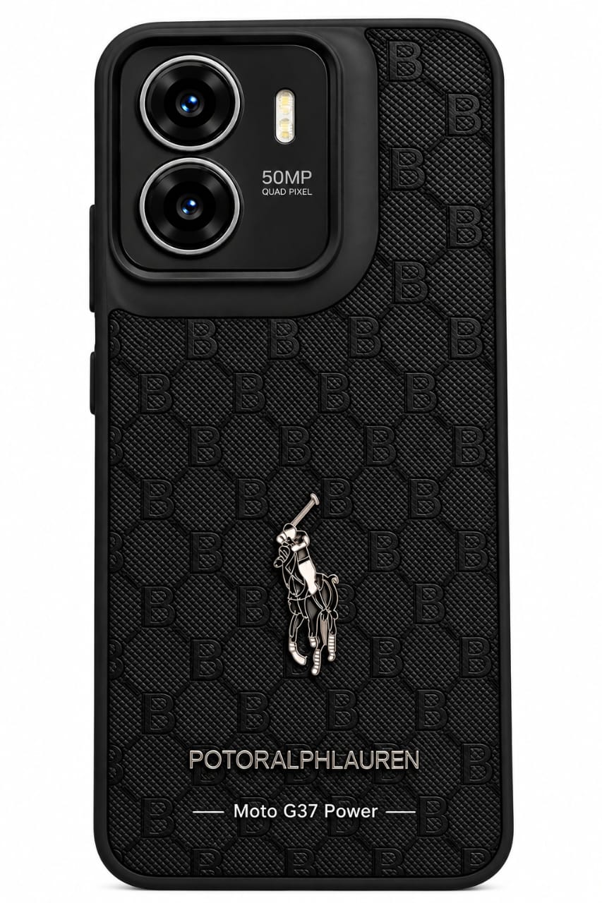 Premium Stylish Textured Finish Designer Printed Mobile Back Cover For Moto G37, G37 Power, Black