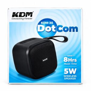 KDM KDM-30 DotCom Wireless Bluetooth Speaker-5W Portable Speaker, Black
